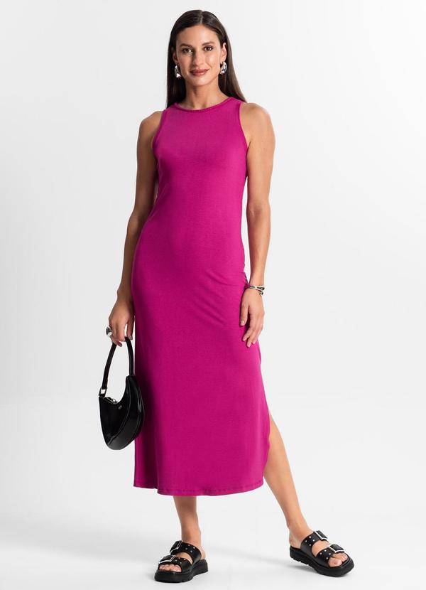 Rovitex - Vestido Midi em Molecotton Roxo