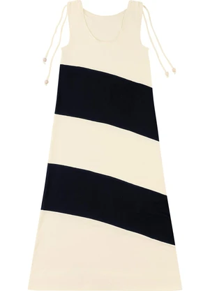 Malwee - Vestido Mídi em Moletinho Off White - MALWEE