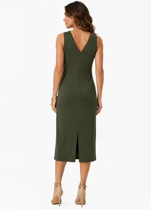 Rovitex - Vestido Midi em Molicotton Viscose Light Verde - ROVITEX
