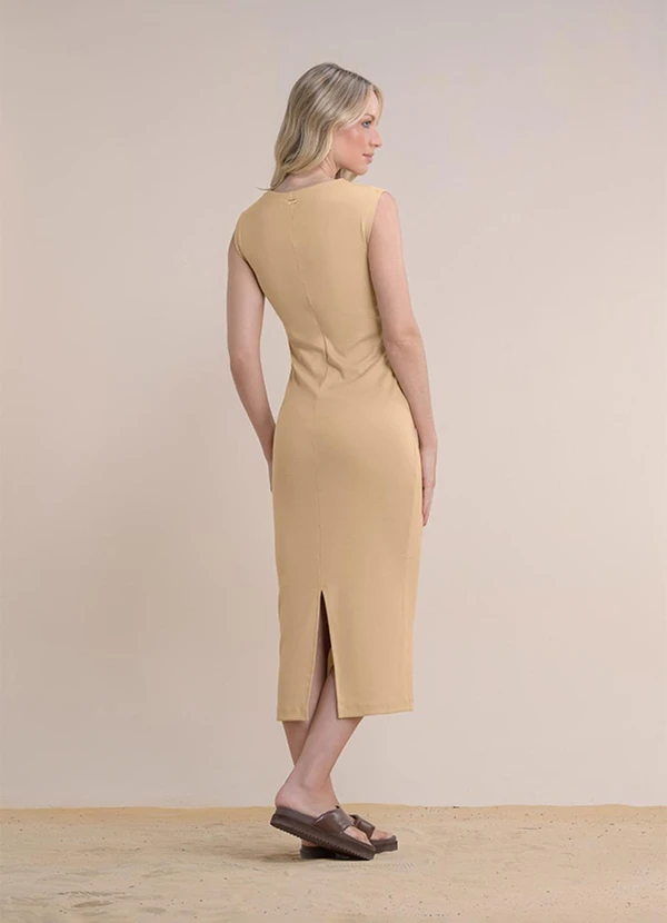 Angel - Vestido Midi em Ribana Bege 2