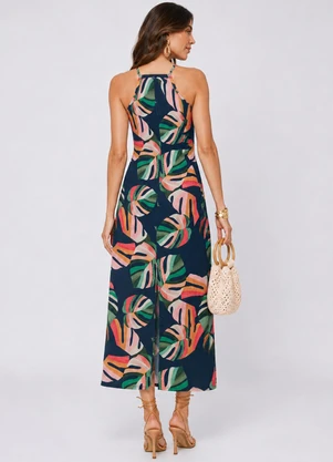 Select - Vestido Midi em Ribana Canelada Azul - SELECT