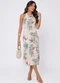 Select - Vestido Midi em Ribana Canelada Azul - variação: Branco