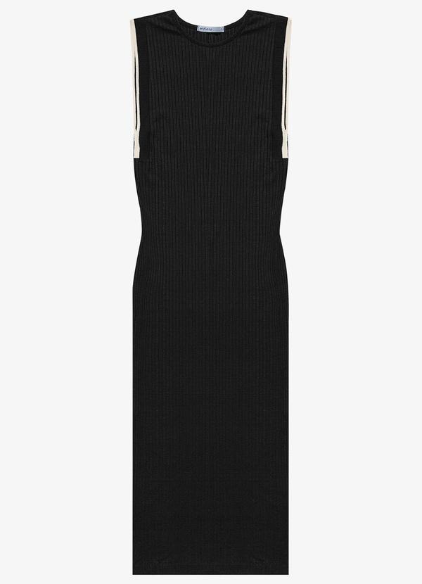 Endless - Vestido Midi em Ribana Canelada Preto 2
