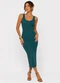 Infinita Cor - Vestido Midi em Ribana Canelada Verde - variação: Verde