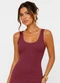 Infinita Cor - Vestido Midi em Ribana Canelada Vermelho - variação: Vermelho
