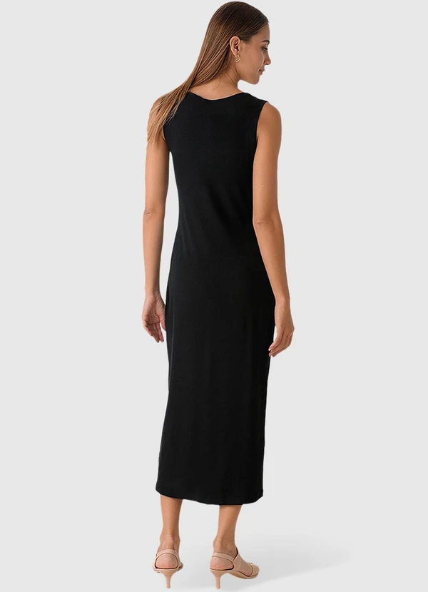 Malwee - Vestido Mídi em Ribana Preto 2