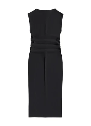 Angel - Vestido Midi em Ribana Preto - ANGEL