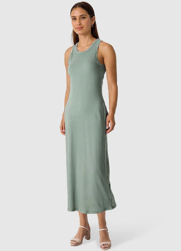Malwee - Vestido Mídi em Ribana Verde Claro 5