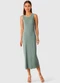 Malwee - Vestido Mídi em Ribana Verde Claro - variação: Verde Claro