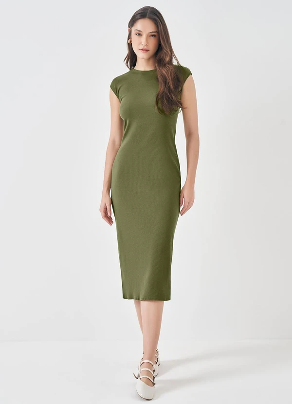 Sofie - Vestido Midi em Ribana Verde