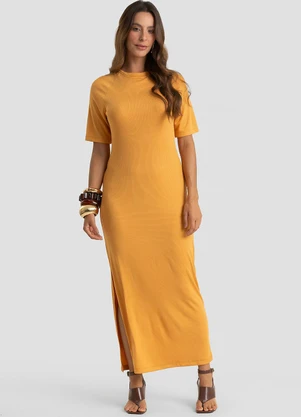 Dianna - Vestido Midi em Ribana Viscose Manga Raglan Amare - DIANNA