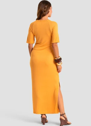 Dianna - Vestido Midi em Ribana Viscose Manga Raglan Amare - DIANNA