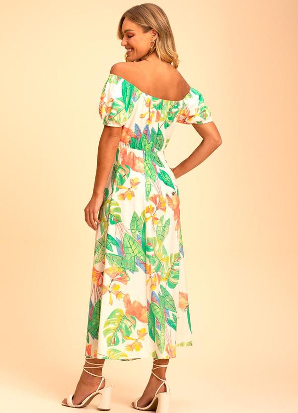 Doce Trama - Vestido Midi em Tecido Bege 2