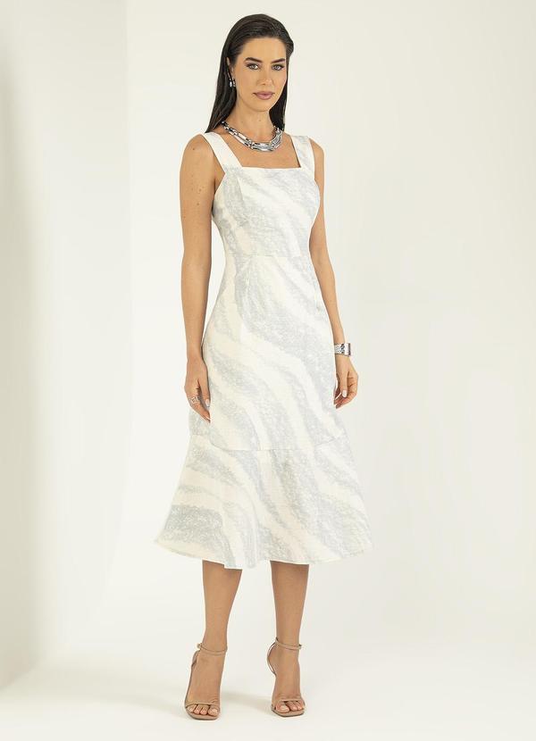 Gris - Vestido Midi em Tecido Fluido Azul Claro