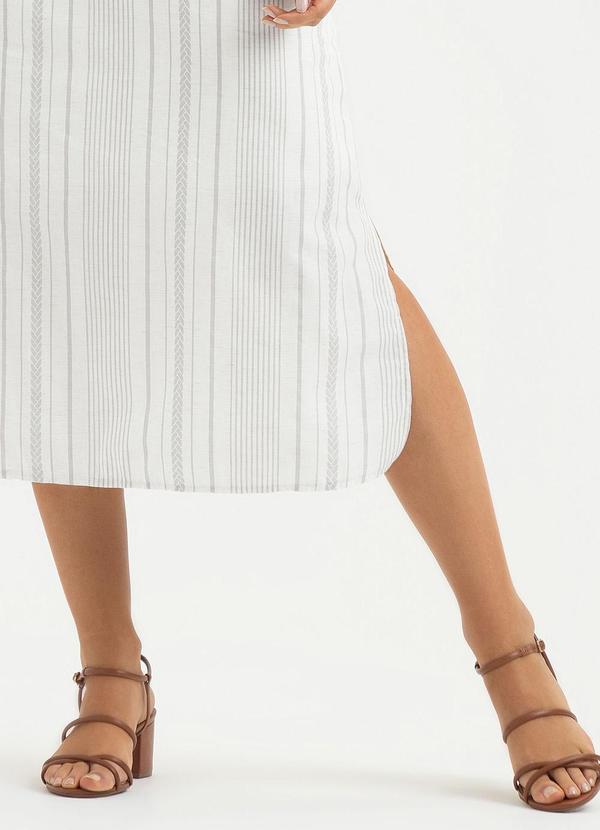 Cativa - Vestido Midi em Tecido Natural Branco 3