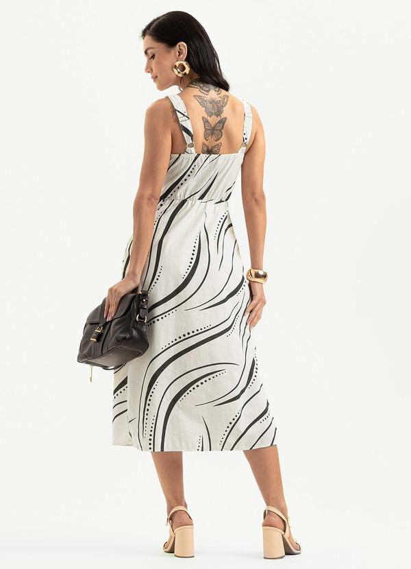 Cativa - Vestido Midi em Tecido Natural Preto 2