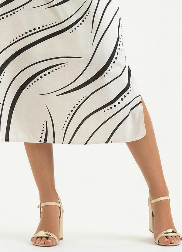 Cativa - Vestido Midi em Tecido Natural Preto 3