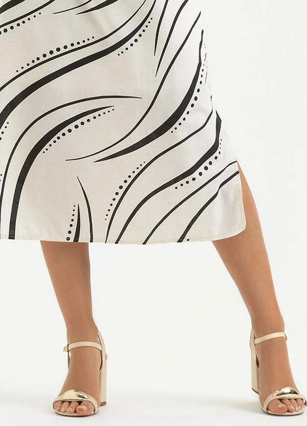 Cativa - Vestido Midi em Tecido Natural Preto 3