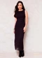 Doce Trama - Vestido Midi em Tule com Drapeado Sunset Preto - variação: Preto