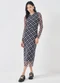 Sofie - Vestido Midi em Tule Estampado Preto - variação: Preto