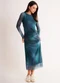 Sofie - Vestido Midi em Tule Estampado Preto - variação: Verde