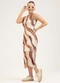 Cativa - Vestido Midi em Tule  Laranja - variação: Off White