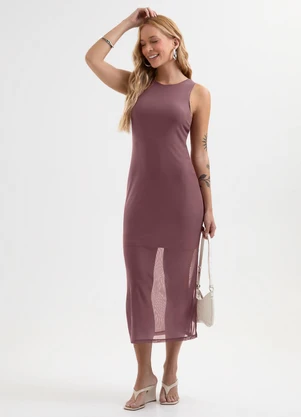 Cativa - Vestido Midi em Tule Roxo - CATIVA