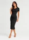 Infinita Cor - Vestido Midi em Visco Classic Laranja - variação: Preto