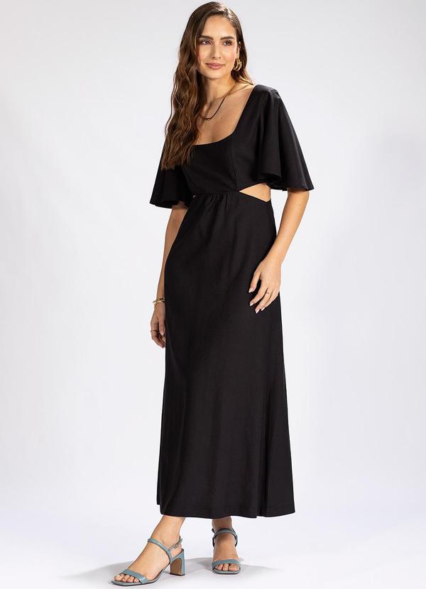 Hering - Vestido Midi em ViscolinhoPreto