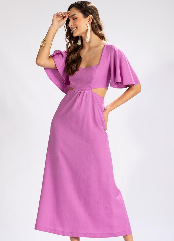 Hering - Vestido Midi em ViscolinhoRosa