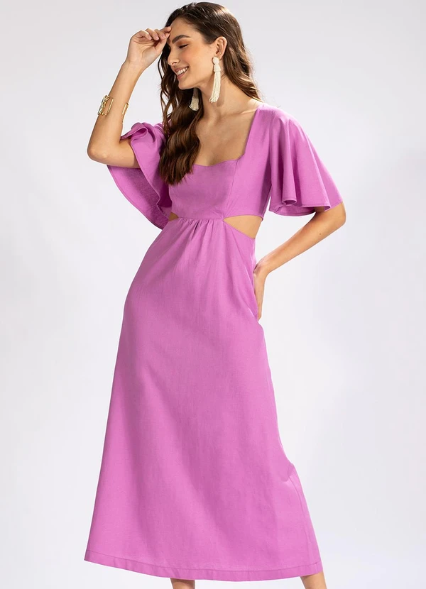 Vestido Hering Malha Midi Hering Vestido Midi Fem Azul Medio