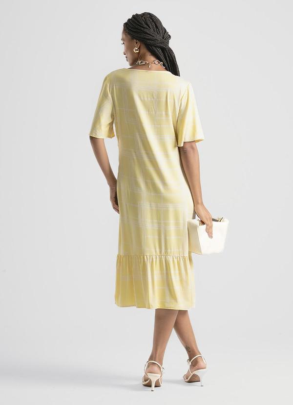 Cativa - Vestido Midi em Viscose Amarelo Claro 2