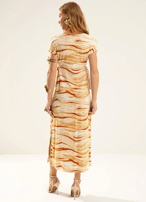 Gris - Vestido Midi em Viscose  Amarelo - GRIS