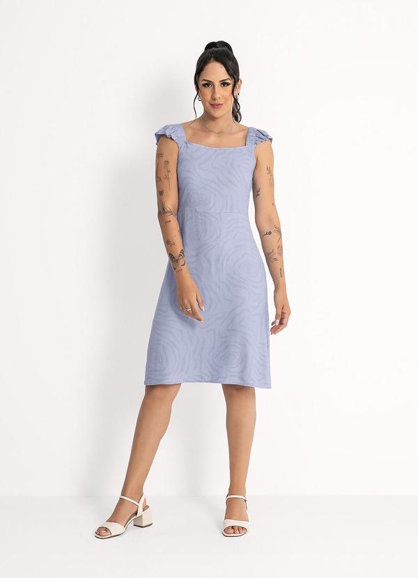 Habana - Vestido Midi em Viscose Azul Claro