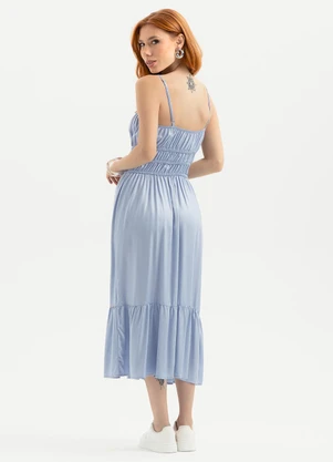 Cativa - Vestido Midi em Viscose Azul Claro - CATIVA
