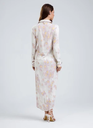 Gris - Vestido Midi em Viscose  Azul Claro - GRIS