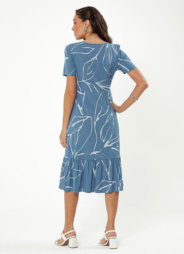 Cativa - Vestido Midi em Viscose Azul 2