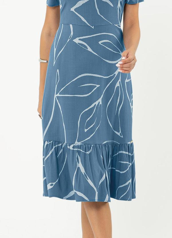 Cativa - Vestido Midi em Viscose Azul 3