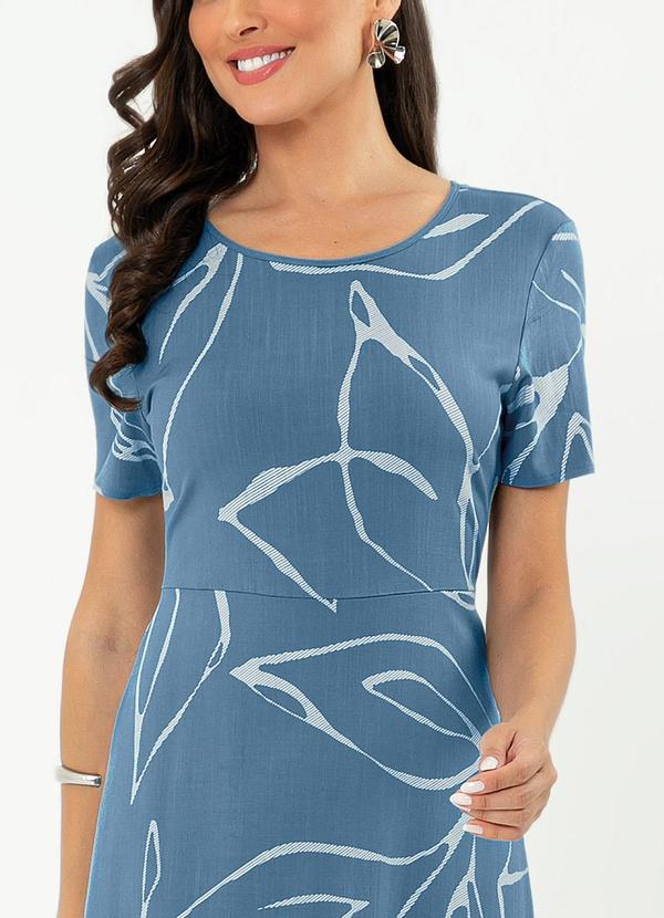 Cativa - Vestido Midi em Viscose Azul 4