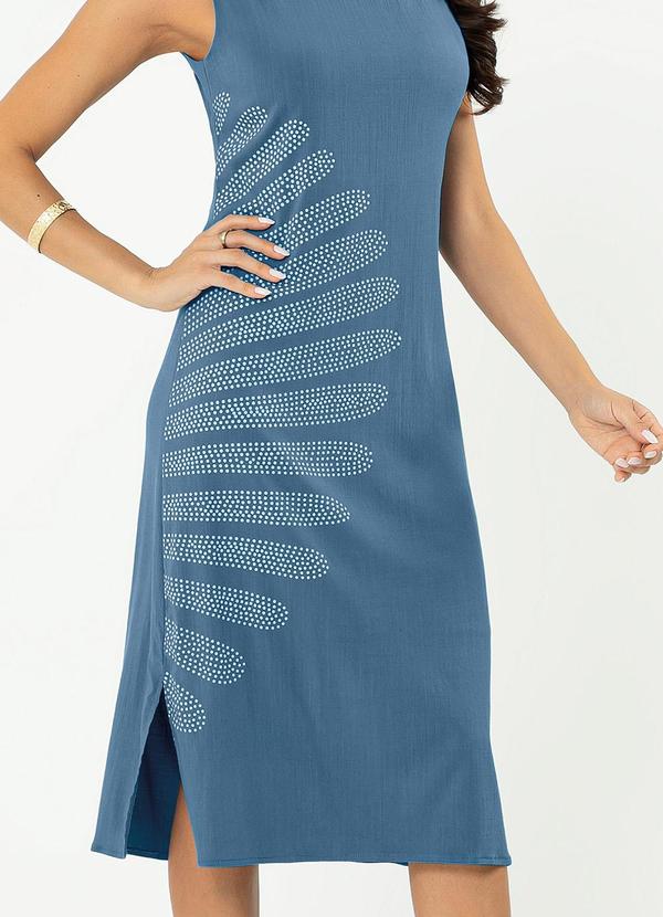 Cativa - Vestido Midi em Viscose Azul 3