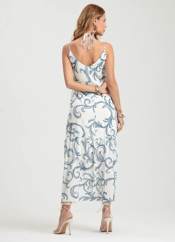 Gris - Vestido Midi em Viscose Azul 4