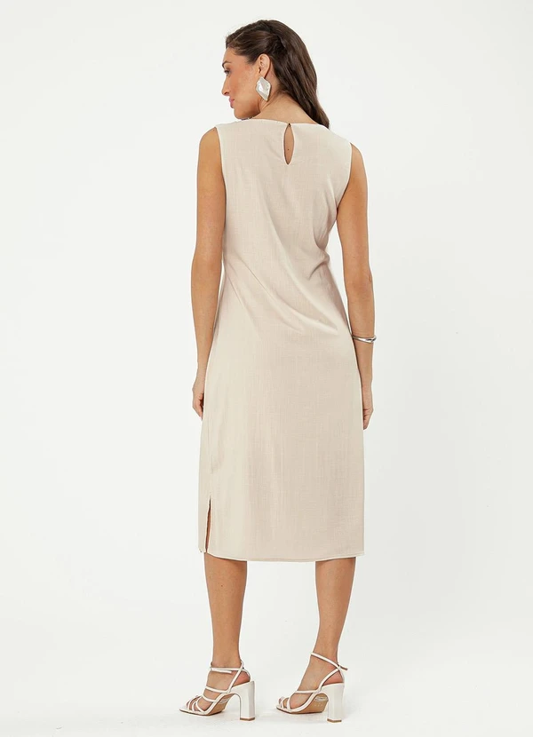 Cativa - Vestido Midi em Viscose Bege 2