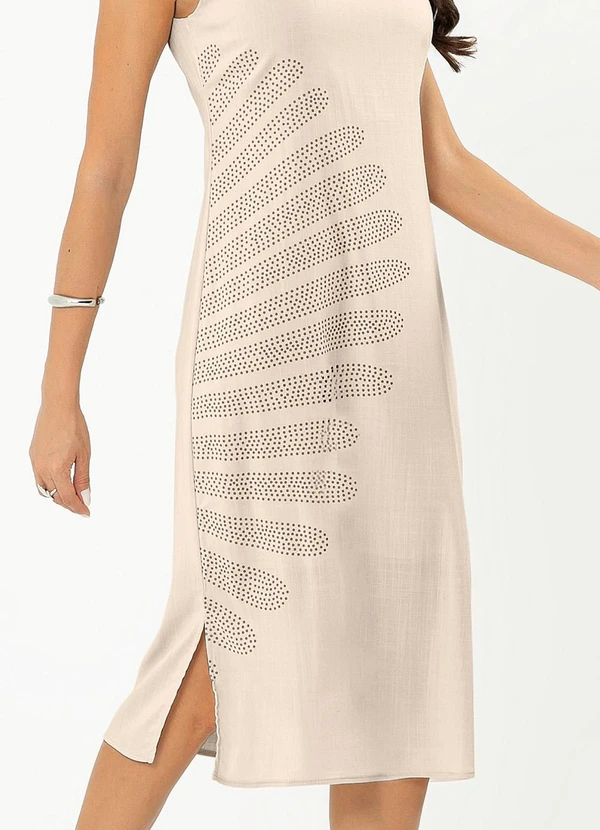 Cativa - Vestido Midi em Viscose Bege 3
