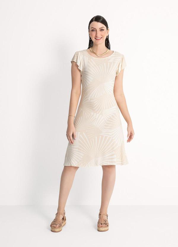 Habana - Vestido Midi em Viscose Bege