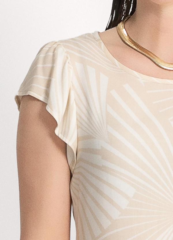 Habana - Vestido Midi em Viscose Bege 3