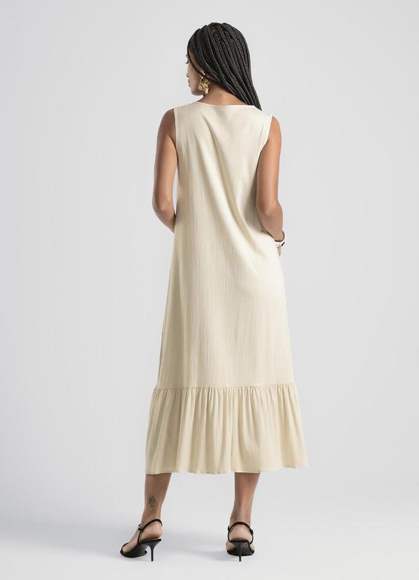 Cativa - Vestido Midi em Viscose Bege 2