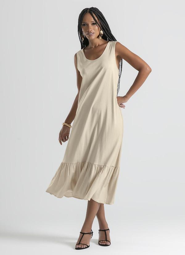 Cativa - Vestido Midi em Viscose Bege 3
