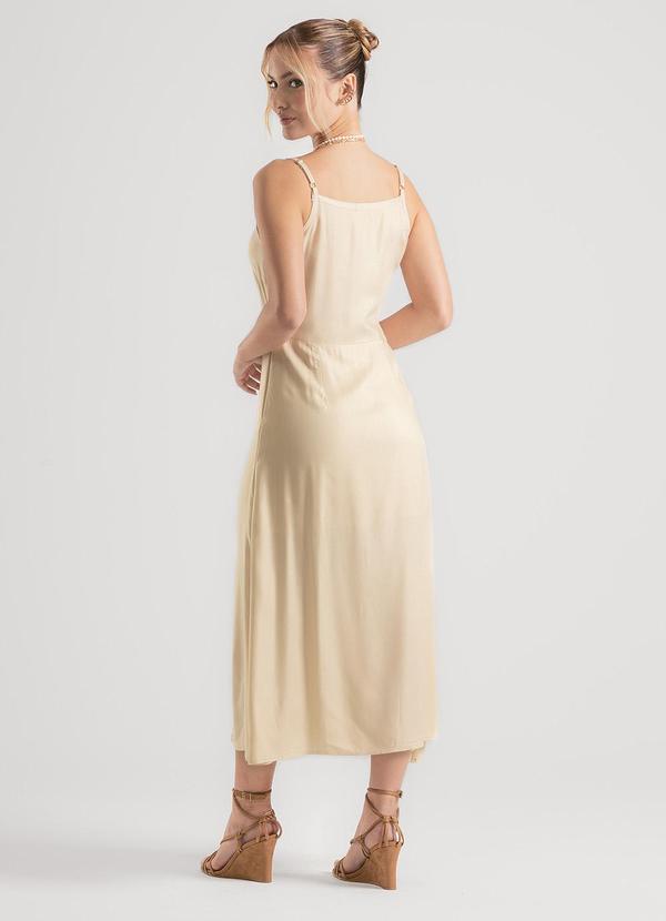 Cativa - Vestido Midi em Viscose Bege 2