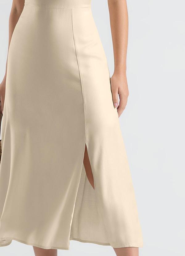 Cativa - Vestido Midi em Viscose Bege 4