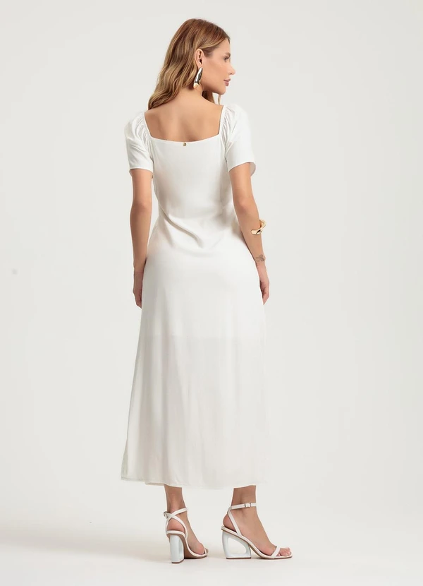 Gris - Vestido Midi em Viscose Bege 3